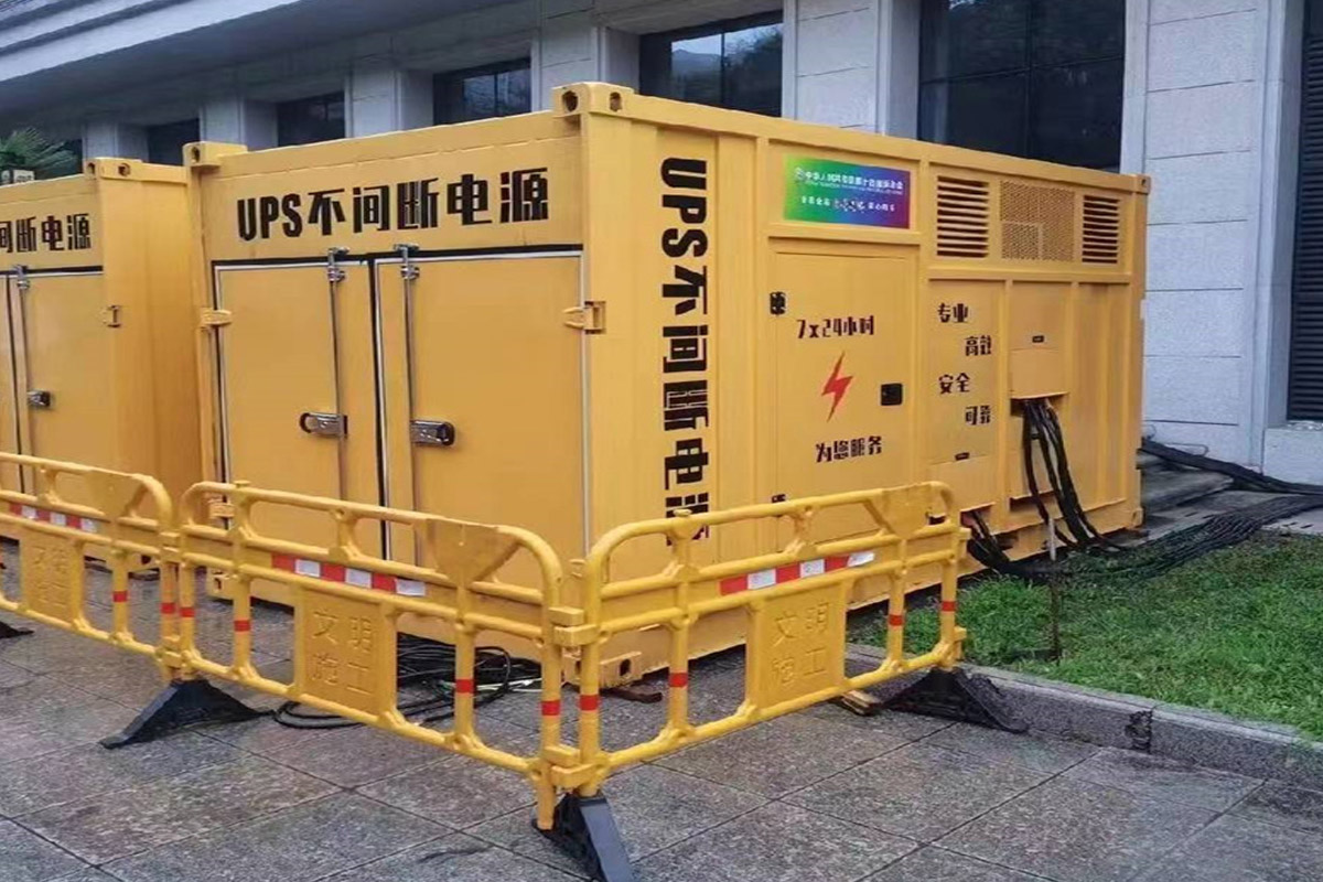 博罗发电机租赁施工现场